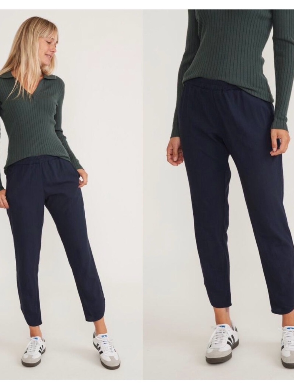 Marine Layer Allison Cropped Pants In Navy XL Modal Tencel Performance Pant